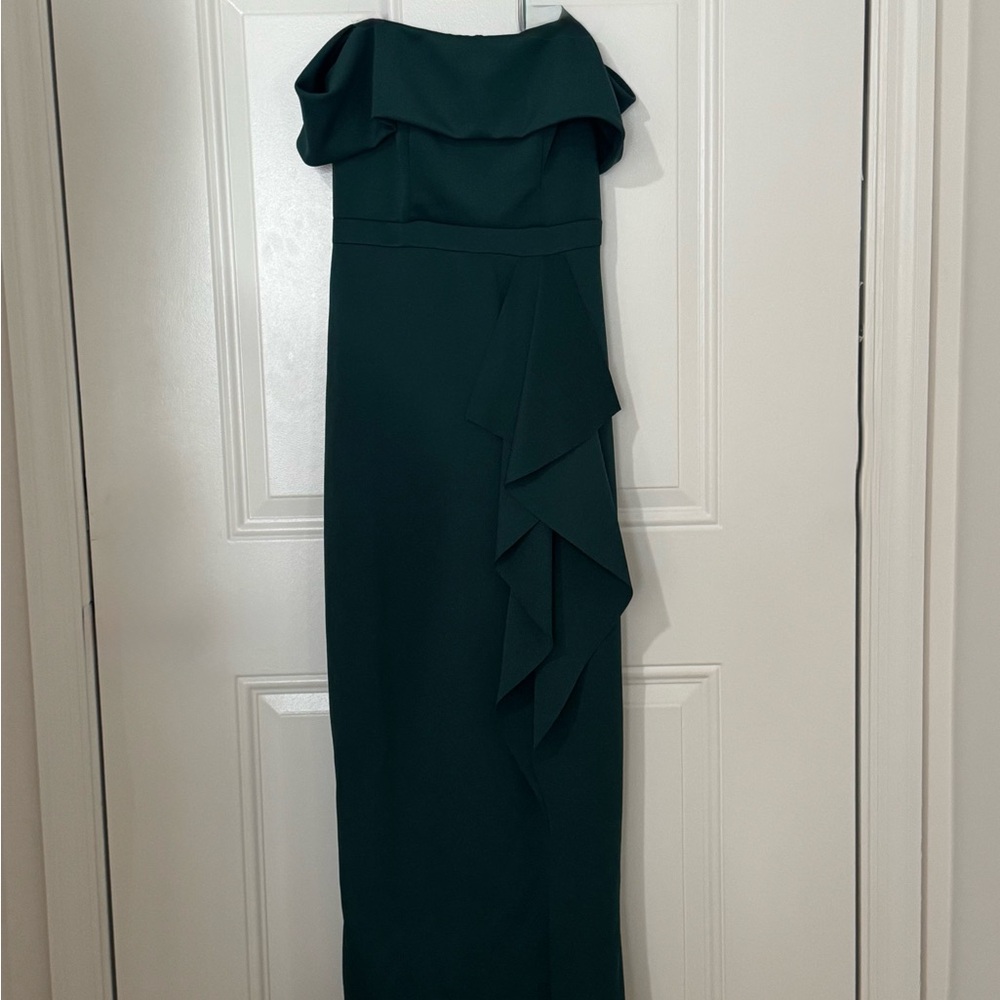 Aqua Strapless Dark Green Dress